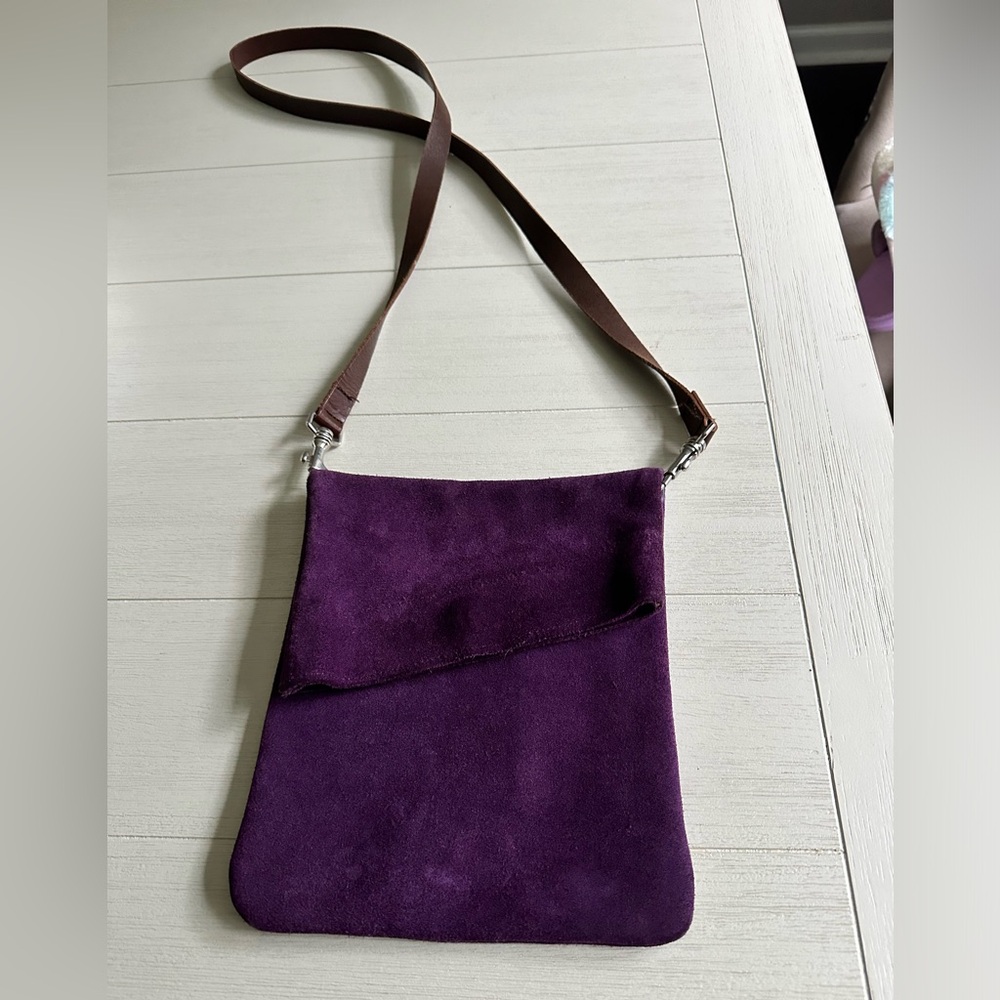 Purple leather crossbody